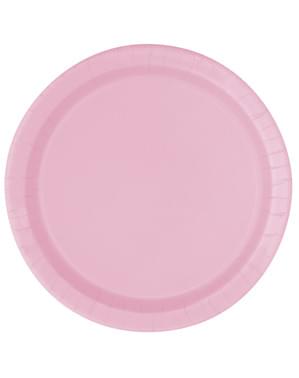 16 pratos cor-de-rosa clar (23 cm) - Linha Cores Básicas