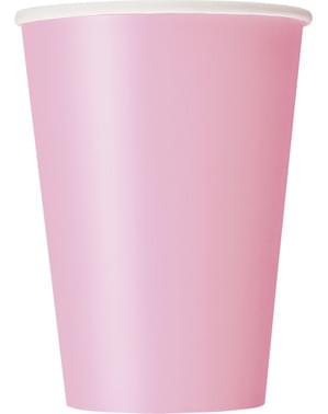 10 हल्के गुलाबी कपों का सेट - बेसिक कलर्स लाइन