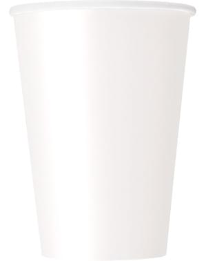 10 बड़े सफेद कपों का सेट - बेसिक कलर्स लाइन