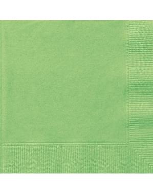 Sæt af 20 store lime grønne servietter - Basale farver linje