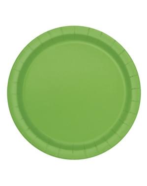8 platos pequeños verde lima (18 cm) - Línea Colores Básicos