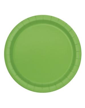 8 platos verde lima (23 cm) - Línea Colores Básicos