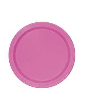 Sæt af 8 pink tallerkner - Basale farver linje