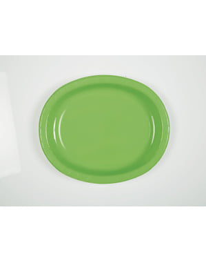 Sett med 8 runde lime grønne brett - Grunnleggende Farger Kolleksjon