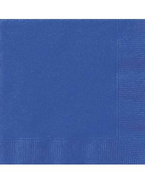 20 grandes Serviettes en papier bleues foncé - Gamme couleur unie