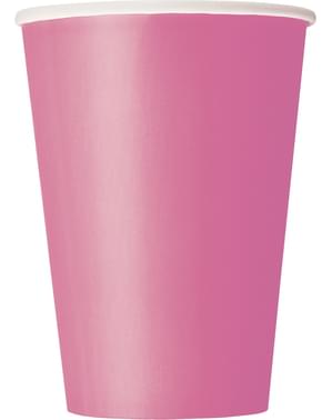 10 grands gobelets roses- Gamme couleur unie