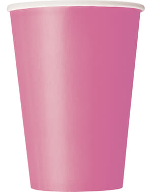 10 बड़े गुलाबी कपों का सेट - बेसिक कलर्स लाइन