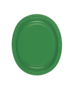8 bandejas ovais verde esmeralda - Linha Cores Básicas