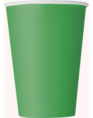 10 बड़े पन्ना हरे कप का सेट - बेसिक कलर्स लाइन