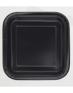 Quadratische Dessertteller 16-teiliges Set schwarz - Basic-Farben Kollektion