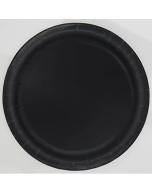 16 assiettes noires - Gamme couleur unie
