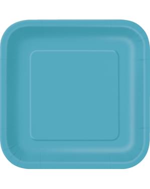 Set 14 plat persegi aquamarine - Basic Colors Line