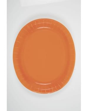 8 plateaux ovales orange - Gamme couleur unie