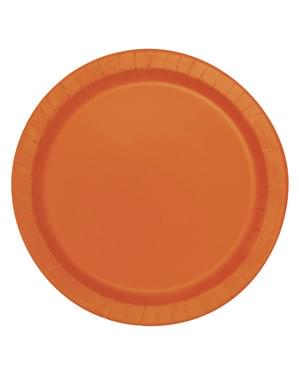 20 orange dessert tallerkne (18 cm) - Basale farver linje