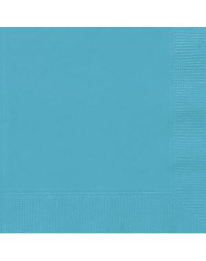 20 akvamarínově modrých ubrousků (33 x 33 cm) - Basic Colours Line