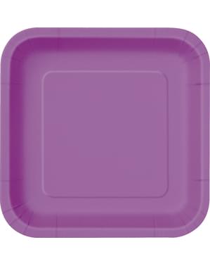 14 assiettes carrées violets - Gamme couleur unie
