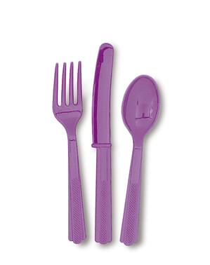 Set peralatan makan plastik ungu - Basic Colors Line