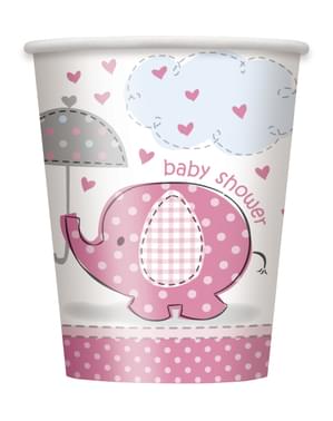 8 bicchieri medi rosa - Umbrellaphants Pink