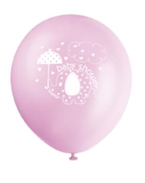 Zestaw 8 różowych balonów - Umbrellaphants Pink