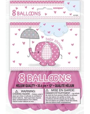 8 рожевих кульок (30см.) - Umbrellaphants Pink