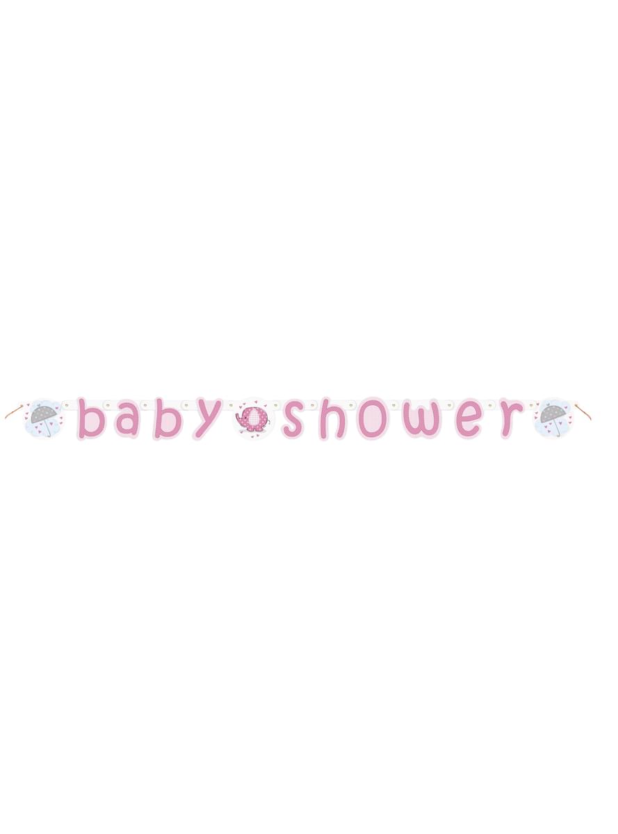 Roze Baby Shower slinger - Umbrellaphants Pink