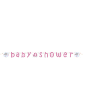 Рожева гірлянда Baby Shower - Umbrellaphants Pink