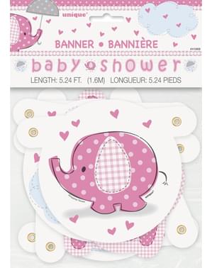 Roze Baby Shower slinger - Umbrellaphants Pink