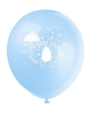 8 Mavi Balonlu Set - Şemsiye Mavi