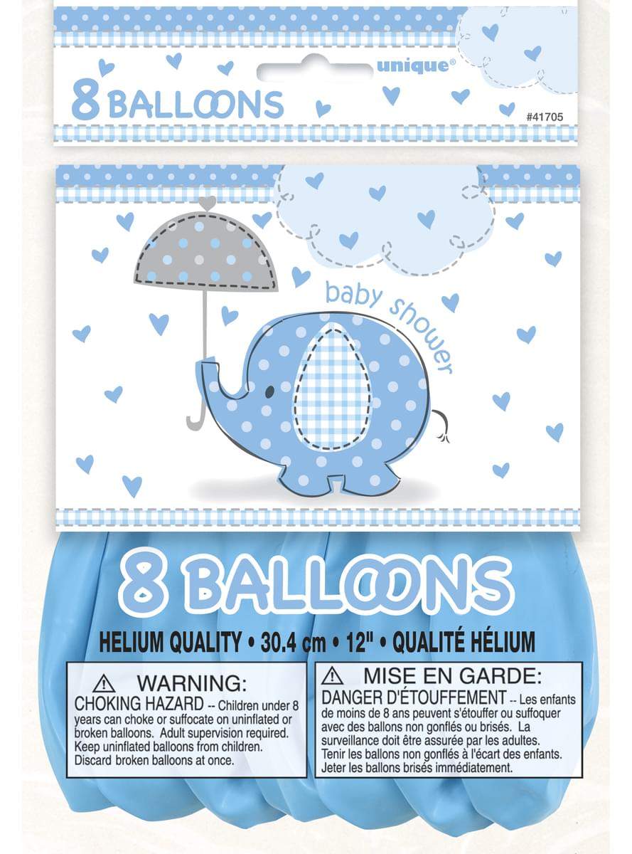 8 db kék léggömb (30 cm) - Umbrellaphants Blue
