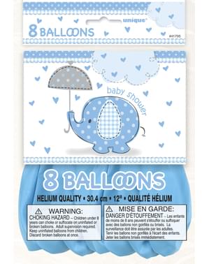 8 db kék léggömb (30 cm) - Umbrellaphants Blue