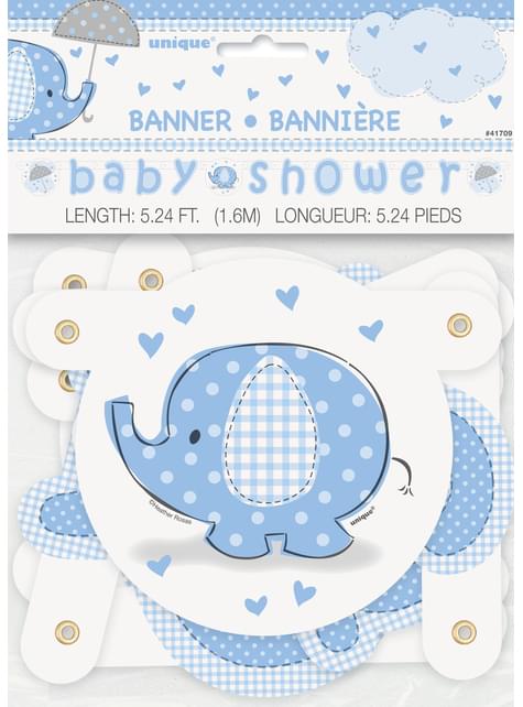 Guirlande baby boy fanions bleus - baby shower garçon