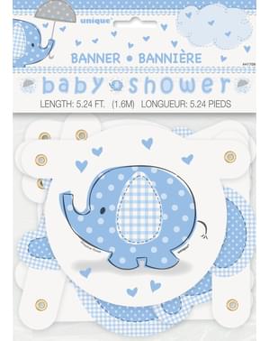 Festone Baby Shower blu - Umbrellaphants Blue
