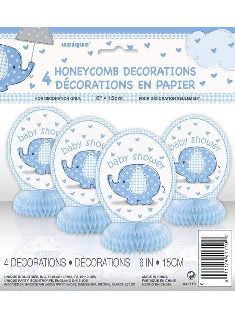 Set de 4 decoraciones de mesa azul - Umbrellaphants Blue