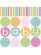 Sæt af 16 store servietter - pastel baby shower