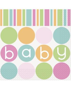 Sada 16 big servítok - Pastel Baby Shower