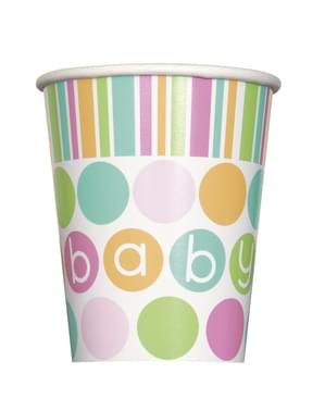 8 bicchieri - Pastel Baby Shower
