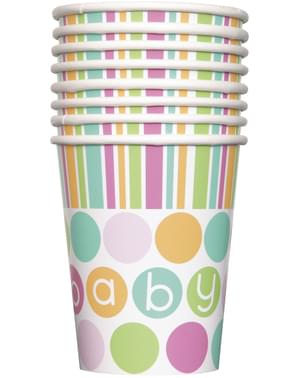 8 bicchieri - Pastel Baby Shower