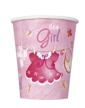 It´s a Girl Becher Set 8-teilig - Clothesline Baby Shower