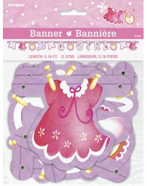 Γιρλάντα It's a Girl - Pink Clothesline Baby Shower