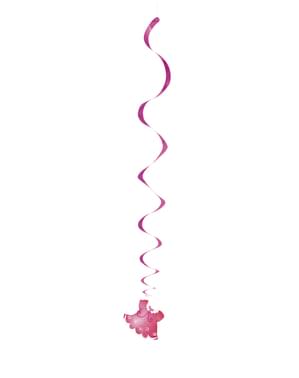 3 decoraciones colgantes It's a Girl! - Pink Clothesline Baby Shower