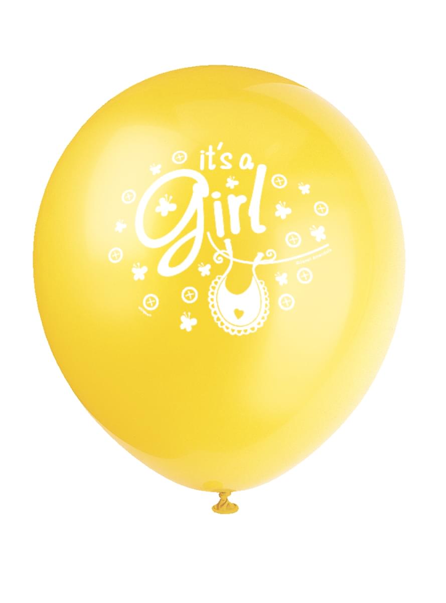 It´s a Girl Luftballon Set rosa 8-teilig - Clothesline Baby Shower