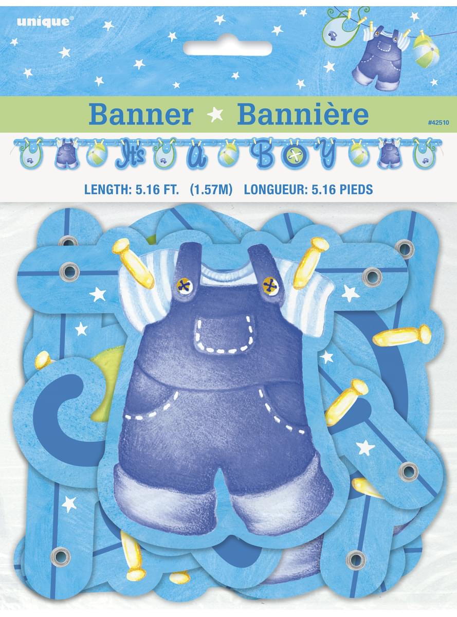 Guirnalda It's a Boy -Blue Clothesline Baby Shower