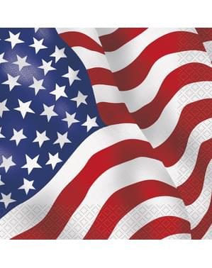 16 servilletas Bandera de USA (33x33 cm) - Fiesta Estados Unidos