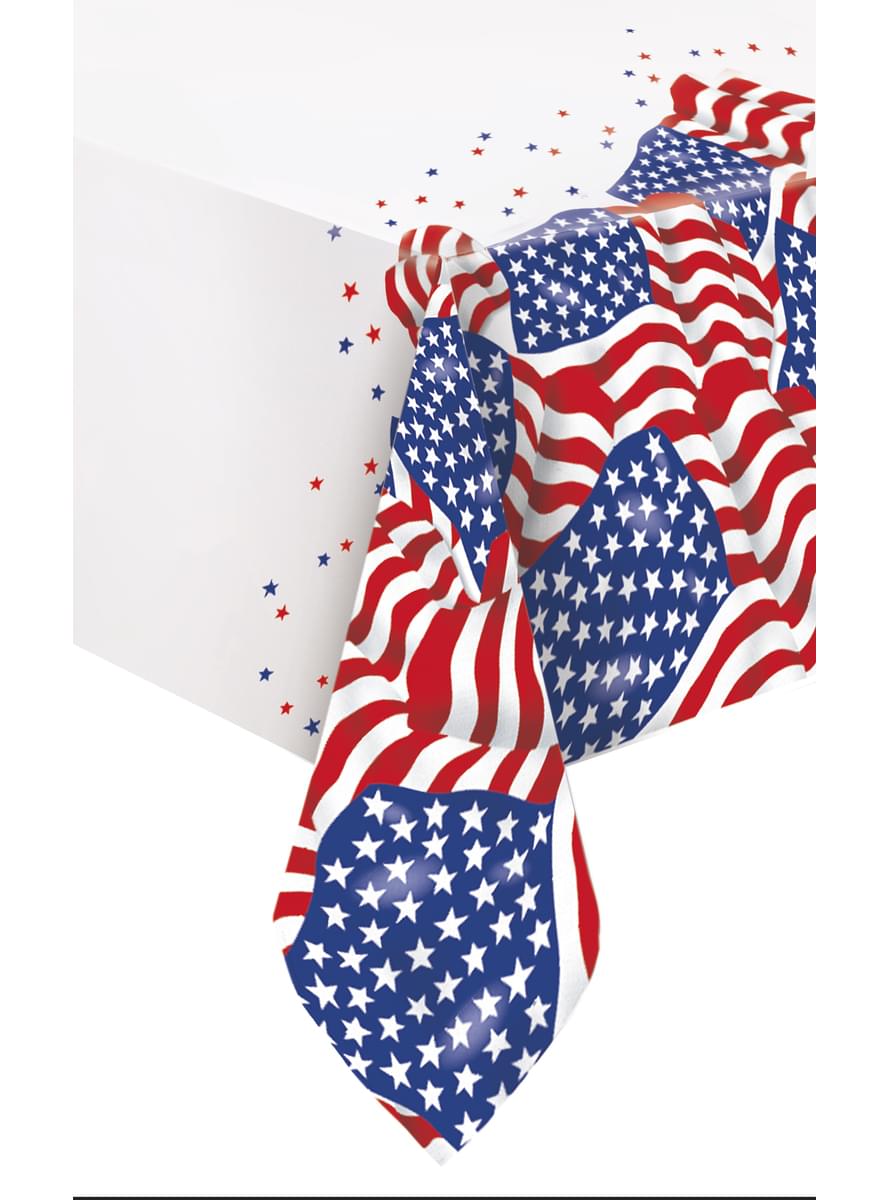 American Flag Plastic Tablecloth - American Party