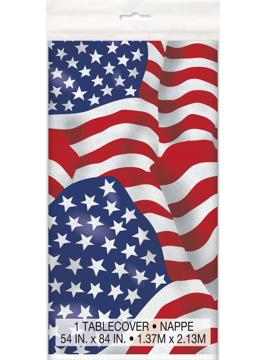 American Flag Plastic Tablecloth - American Party