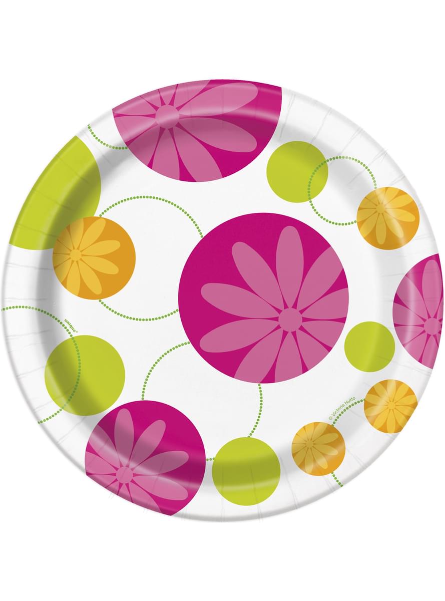 8 piatti Fiori d'Estate (23 cm)