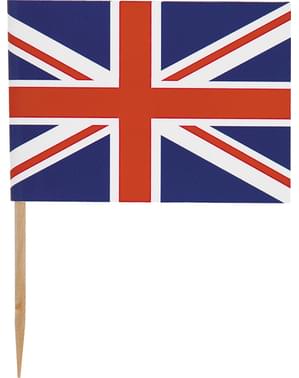 ब्रिटिश ध्वज के साथ 30 टूथपिक्स का सेट - सर्वश्रेष्ठ ब्रिटिश