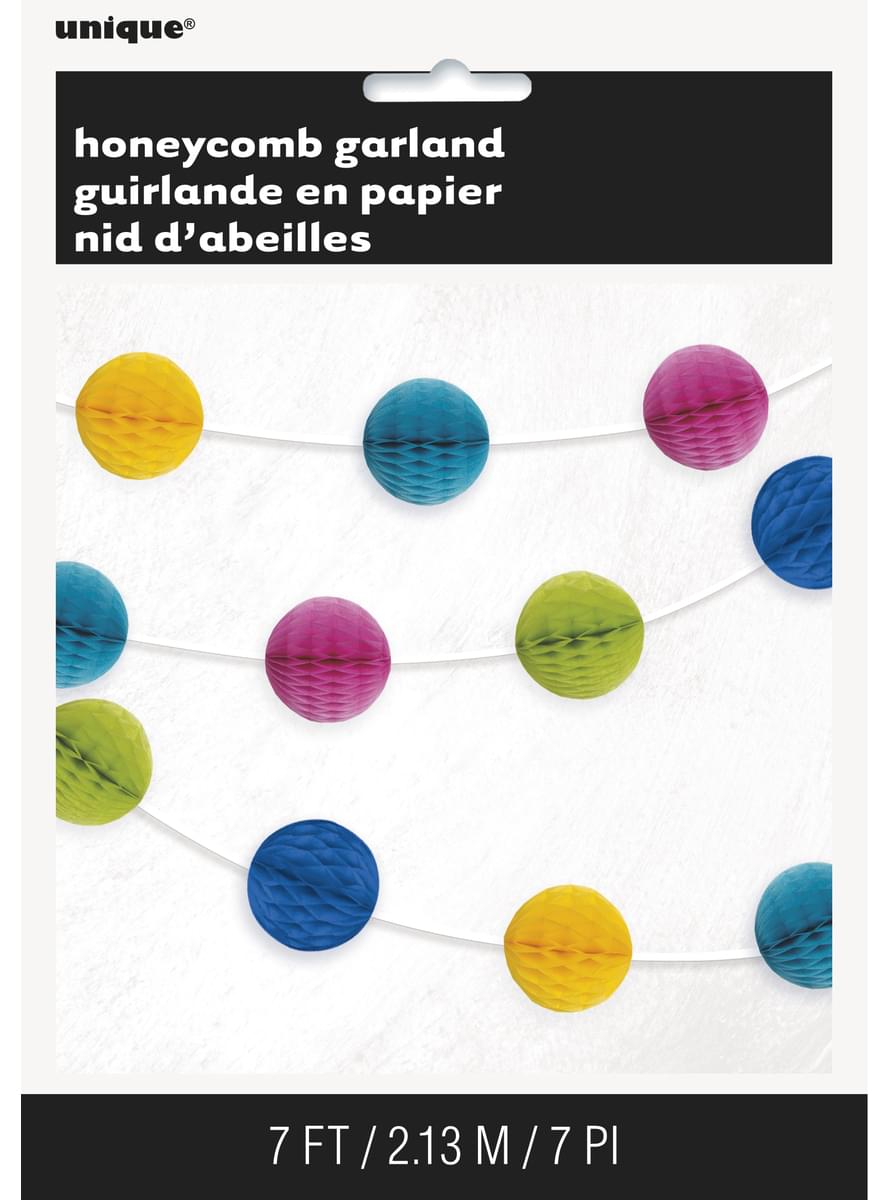 Guirlande multicouleur en nid d'abeille