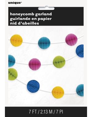 Guirlande multicouleur en nid d'abeille
