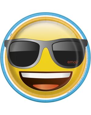 8 platos de emoticono sonriente (23 cm) - Emoji